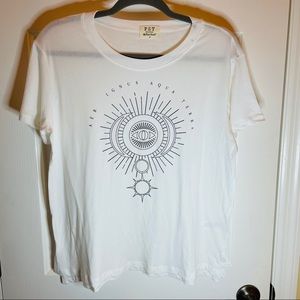Latin Graphic Tee Short Sleeve White Sz M